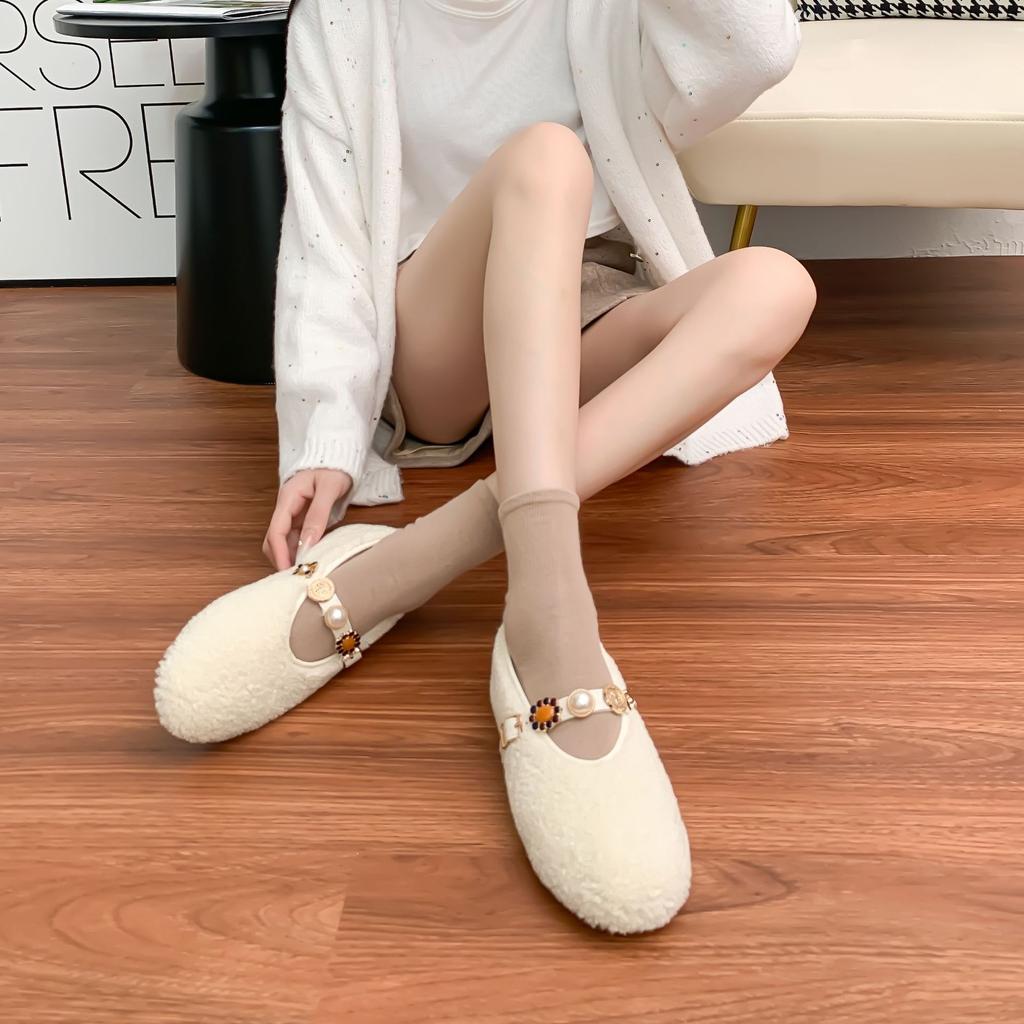 Retro gold coins with thick soles, fluffy shoes for women, high-end fashion and versatile casual shoes for women, women's shoes for women
