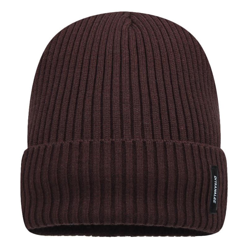 Gestrickte Mütze für Herren Damen Winter Wärme Winddicht Fleece Einfarbige Freizeitkleidung