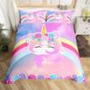 Rainbow Unicorn Quilt Cover Charming Dreamy Horse Comforter Cover Cartoon Little Unicorn Bed Cover Kit Single Size For Girl Teen Kawaii Gifts