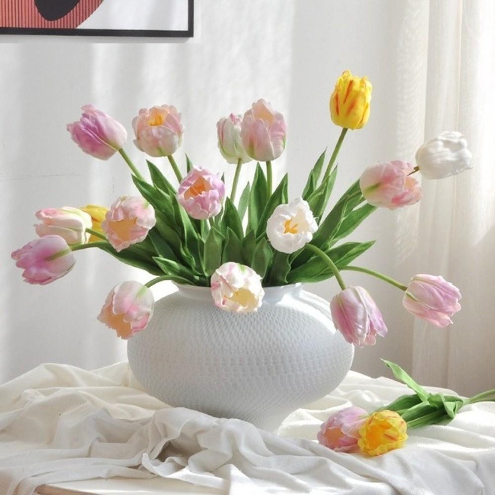 Colorful Simulation Flower Lifelike Artificial Flower Faux Parrot Tulip  Office Decor