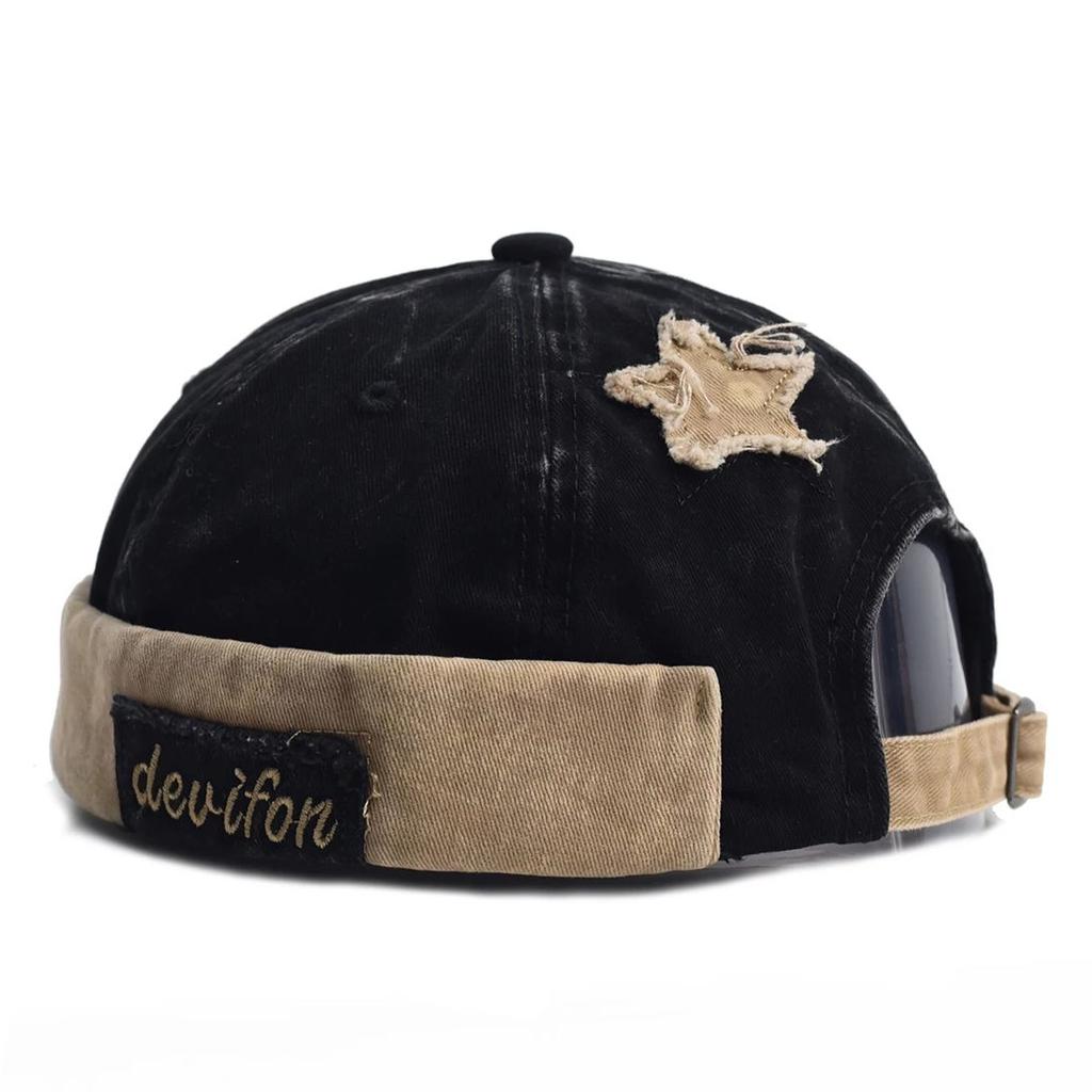 Berretto Docker Lavato Senza Visiera Cappello Senza Visiera Colore Unico Retrò Vintage Stile di Strada Primavera Autunno Esterno Gorras