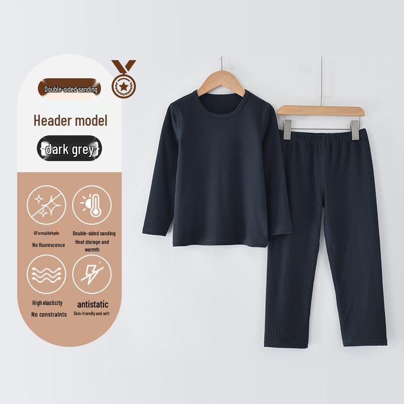 Kids' Fleece Pajama Set - Warm Cardigan with Long Sleeves for Autumn/Winter