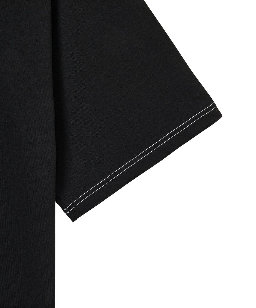 Mihag Stroke Logo Stitch Oversized T-Shirt (Black)