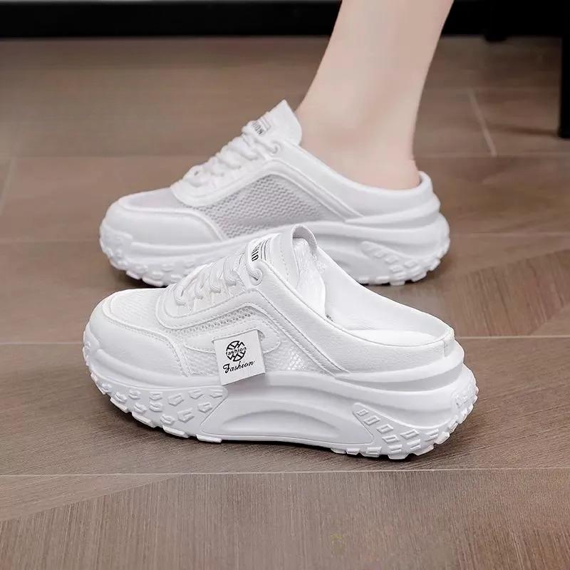Fashion Platform Women's Slippers and Ladies Sandals Breathable Mesh Hollow Sports Shoes Summer Footwear Wholesale Slip-resistant Slides