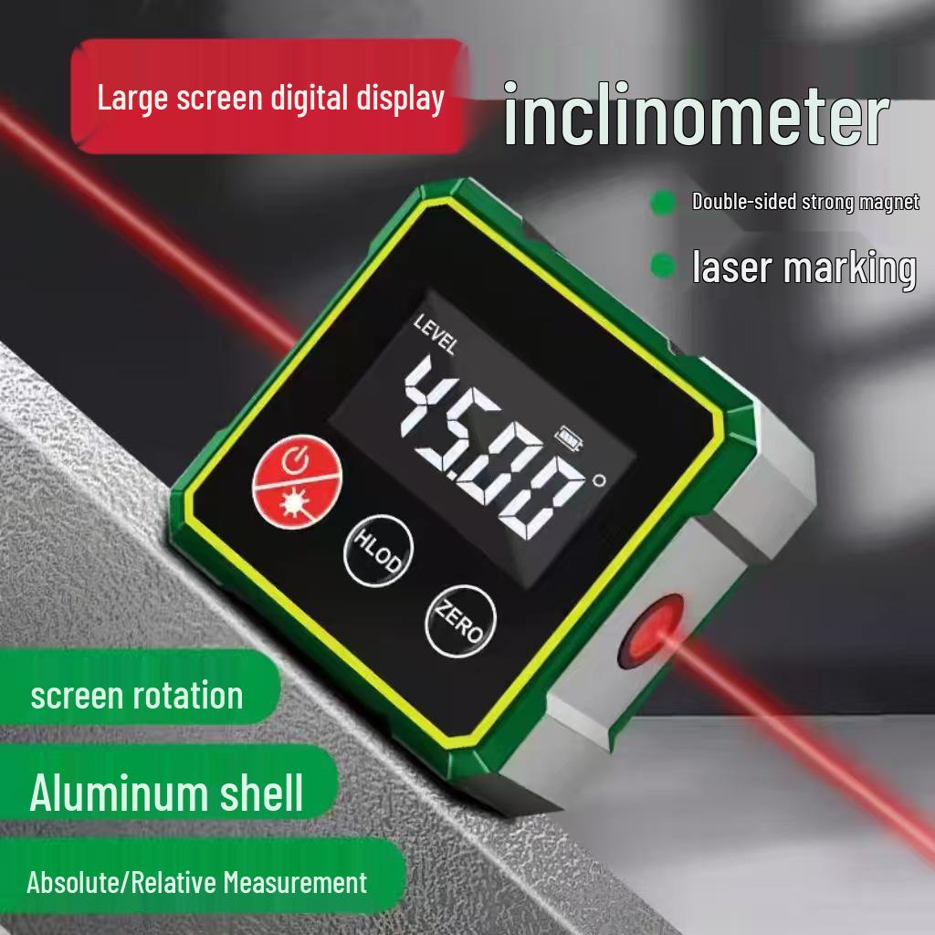 Digital Display Magnetic Double-Sided Laser Inclinometer Level for Precise Measurement and Adjustment