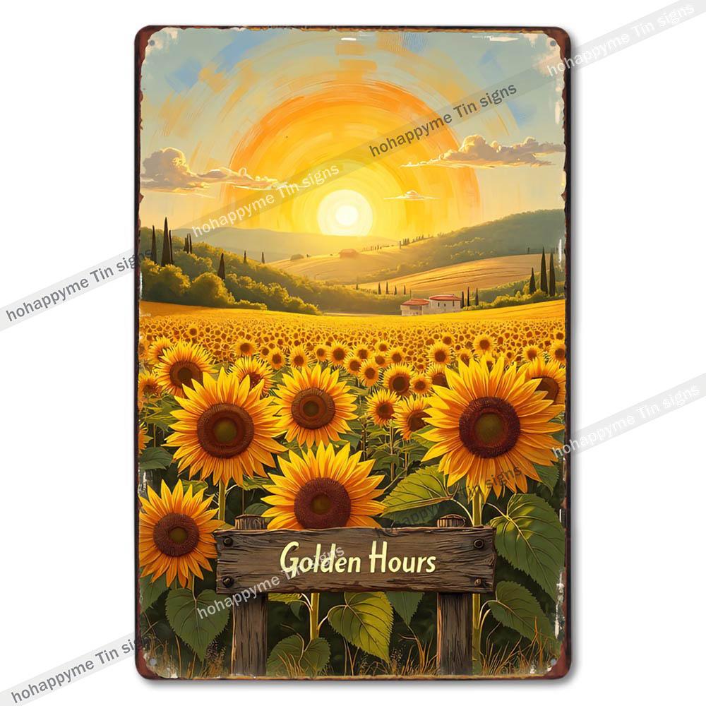 Retro Blumen Metallblechschilder Heimdekoration Wandkunst Garten Bauernhaus Landhausküche Badezimmer Wohnzimmer