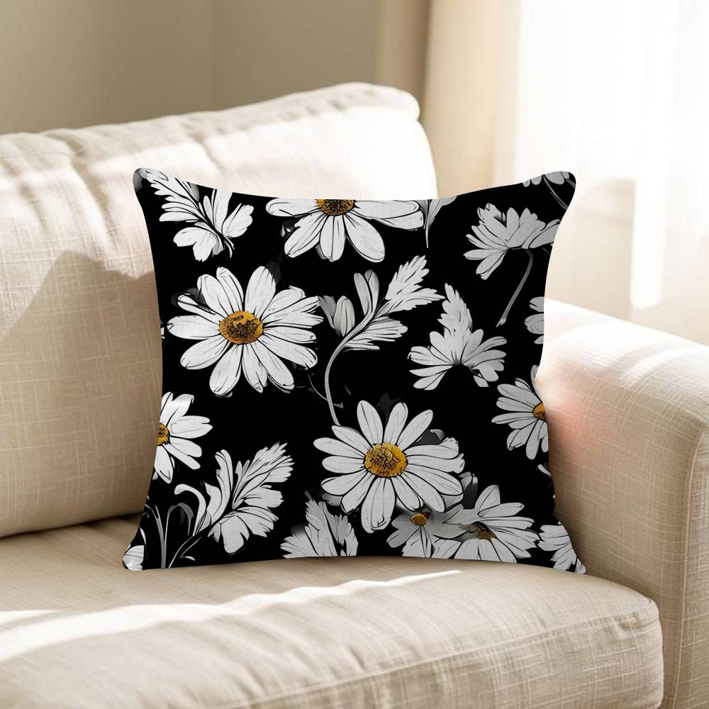 Summer Daisy Flower Pillow Cushion Cover Pillowcase Living Room Sofa Home Decor Customized