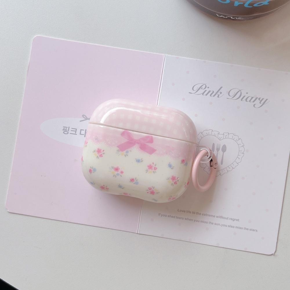 ins Korean small floral bow is suitable for airpods4 earphone cover pro3 new airpodspro2 protective cover 3rd generation Apple wireless bluetooth