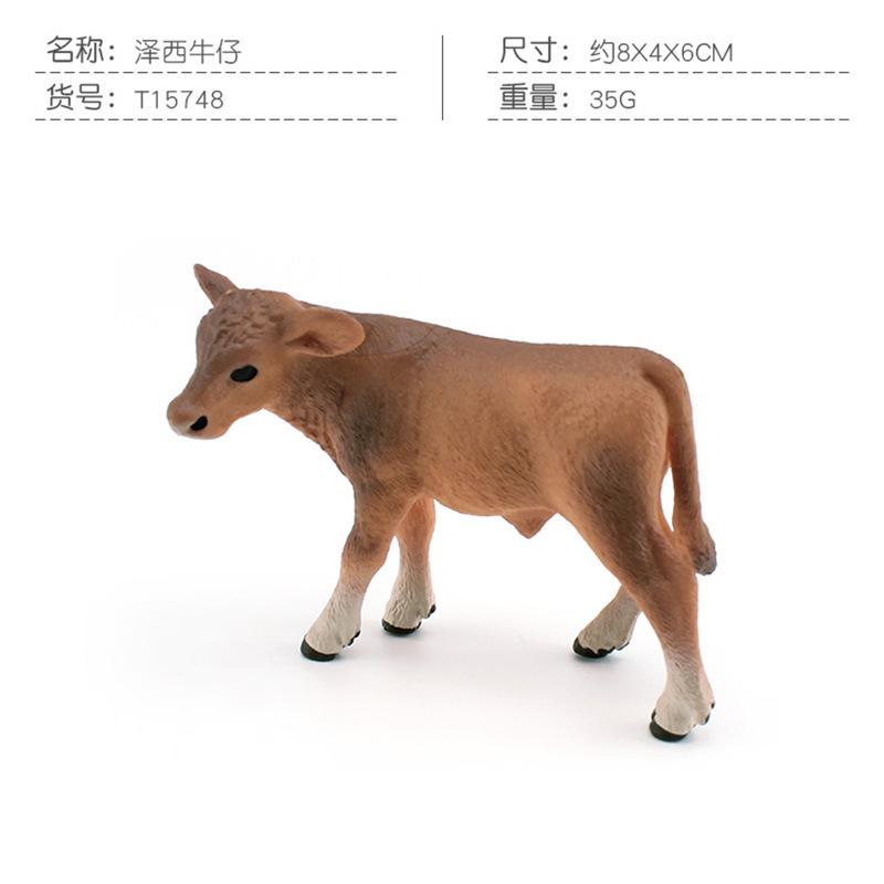 Delightful Farm Pvc Animal Figurines Black Spotted Dairy Cow Yellow Cow Jersey Calf Toys