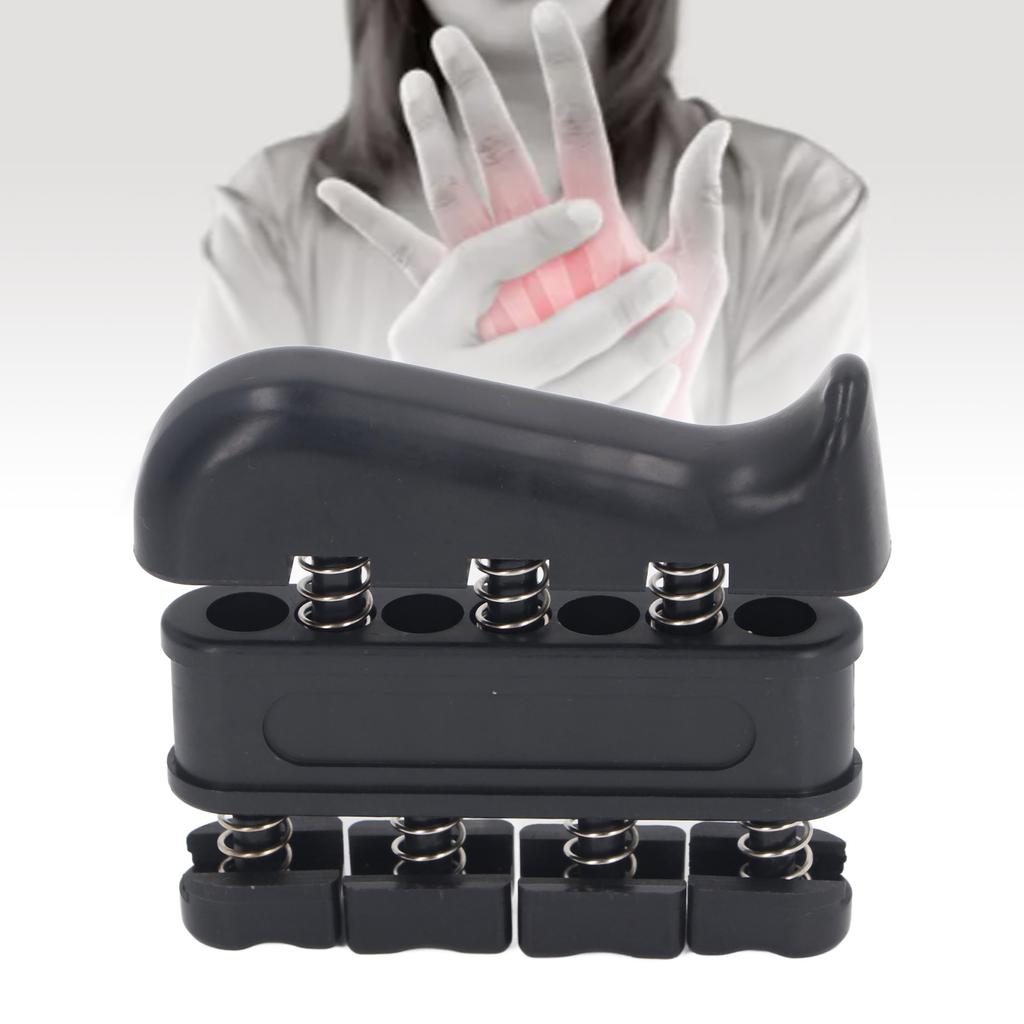 4pcs 7LB Finger Strengthener Improve Dexterity Reduce Pressure Adjustable Finger Exerciser for Musician Black