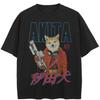 Streetwear Akita Grafica Maglietta Nera Cotone Unisex Top Magliette Estate Maniche Corte T-Shirt