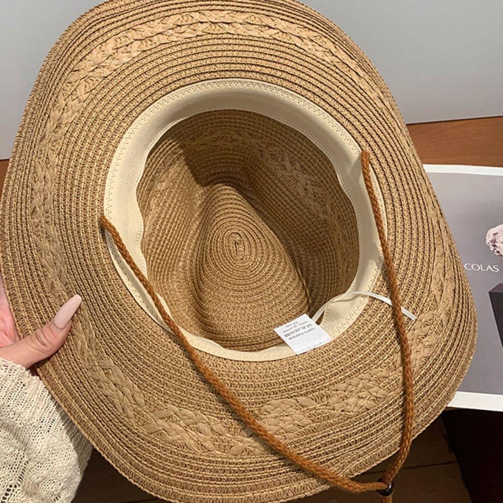 Woven Western Cowboy Hat Ethnic Style Panama Cap Fashion Summer Hat Fishing