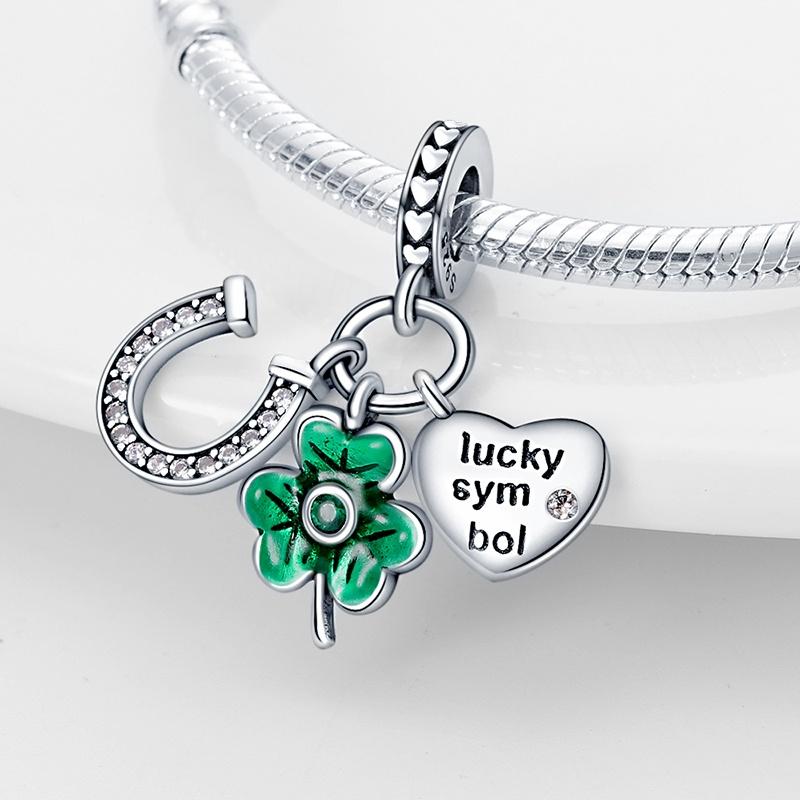 Copper Lucky FourLeaf Shamrock Collection Charm Butterfly Spring Spacer Bead Bead Charms Suitable Ideal For Pandora Authentic Bracelets