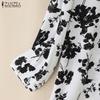 ZANZEA Blomstermønstret sommer casual 3/4 ermet løs bluse