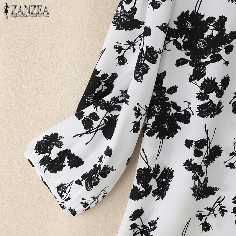 ZANZEA Floral Print Summer Casual 3/4 Sleeve Loose Blouse