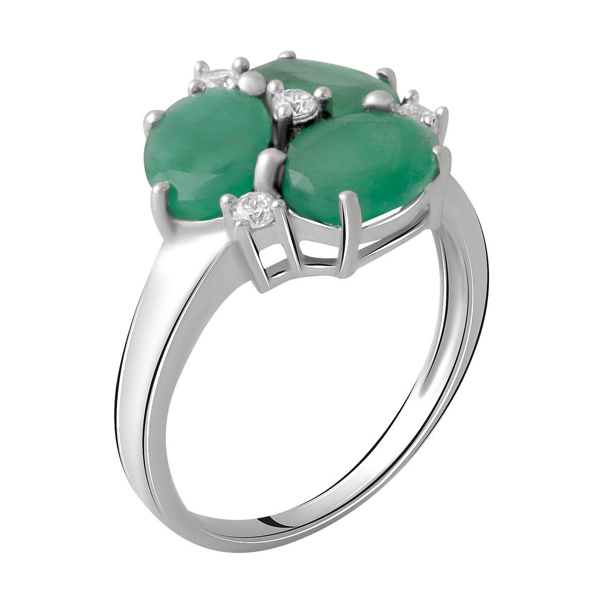 

Срібна каблучка з натуральним смарагдом 3.098ct (2062226) 17.5 смарагдовий