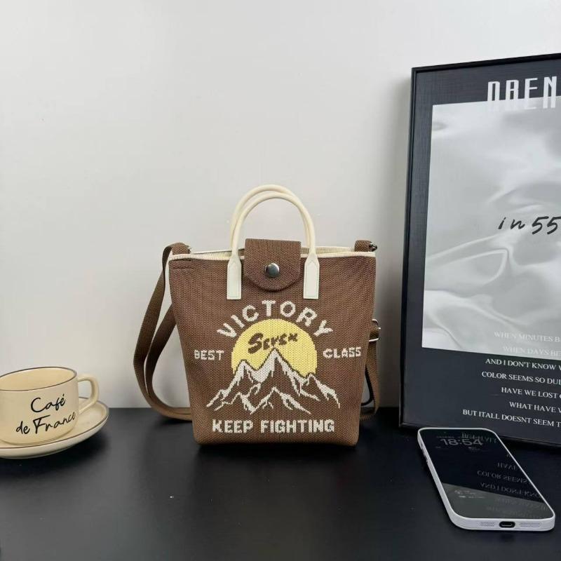 New knitted mobile phone bag, high-end handbag, women's messenger bag, adjustable versatile, convenient and large-capacity bag