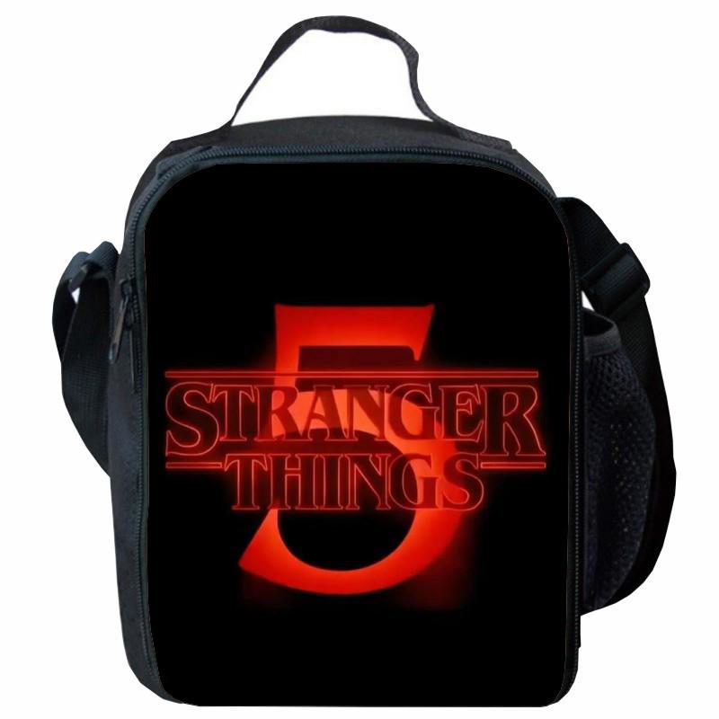Stranger Things 5 Lunch Bag: Cartoon Picnic Bag for Primary Students with Ice Pack