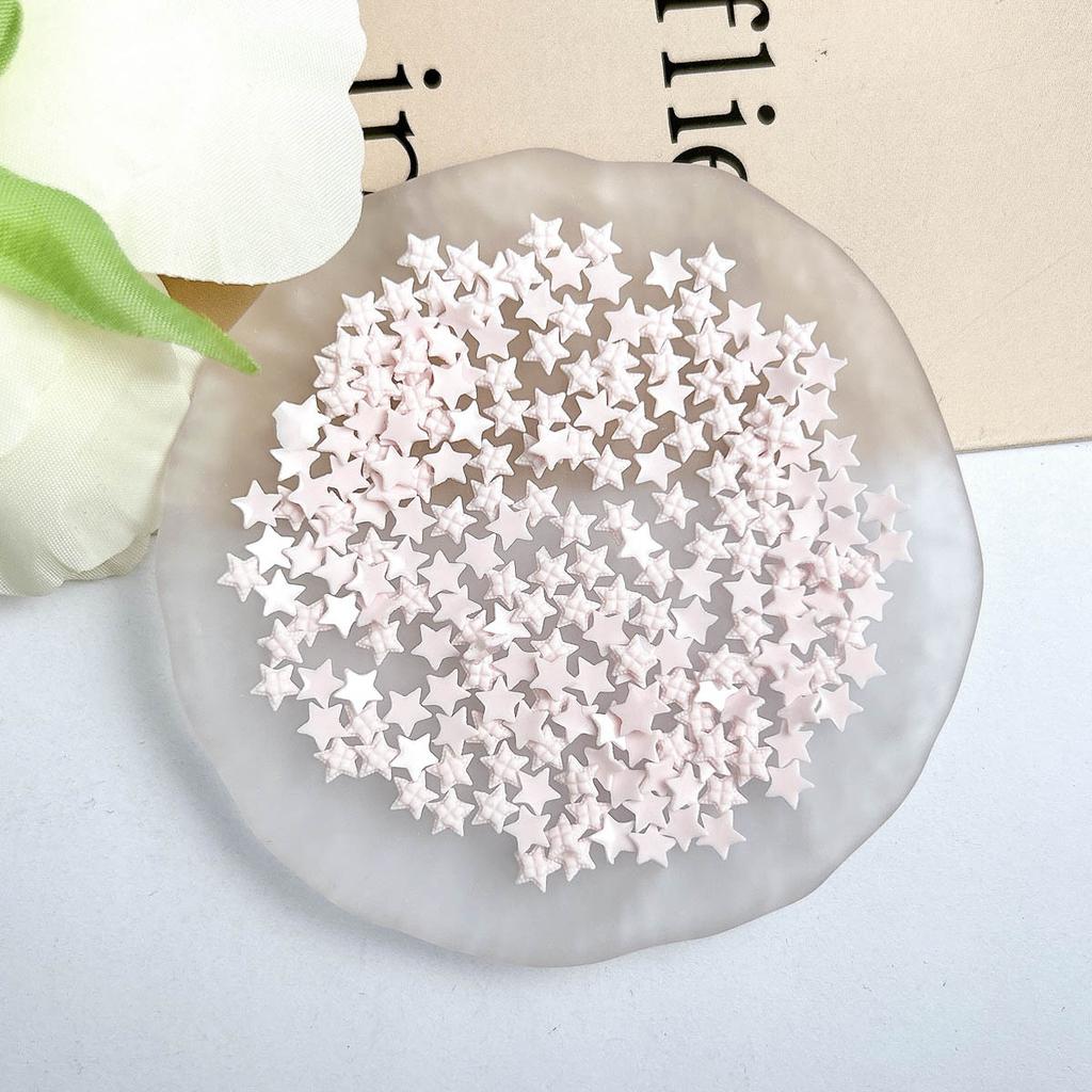 Plaid Resin Heart and Star Nail Art Decorations Flat Colorful Girl Nail Accessories DIY Accessories