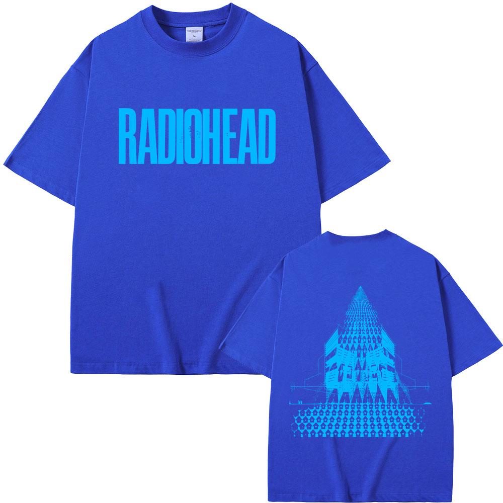Radiohead Return To The Road European Tour T Shirts Men Women Hip Hop Rock Tshirt Mens Fashion Oversized Tshirts Streetwear