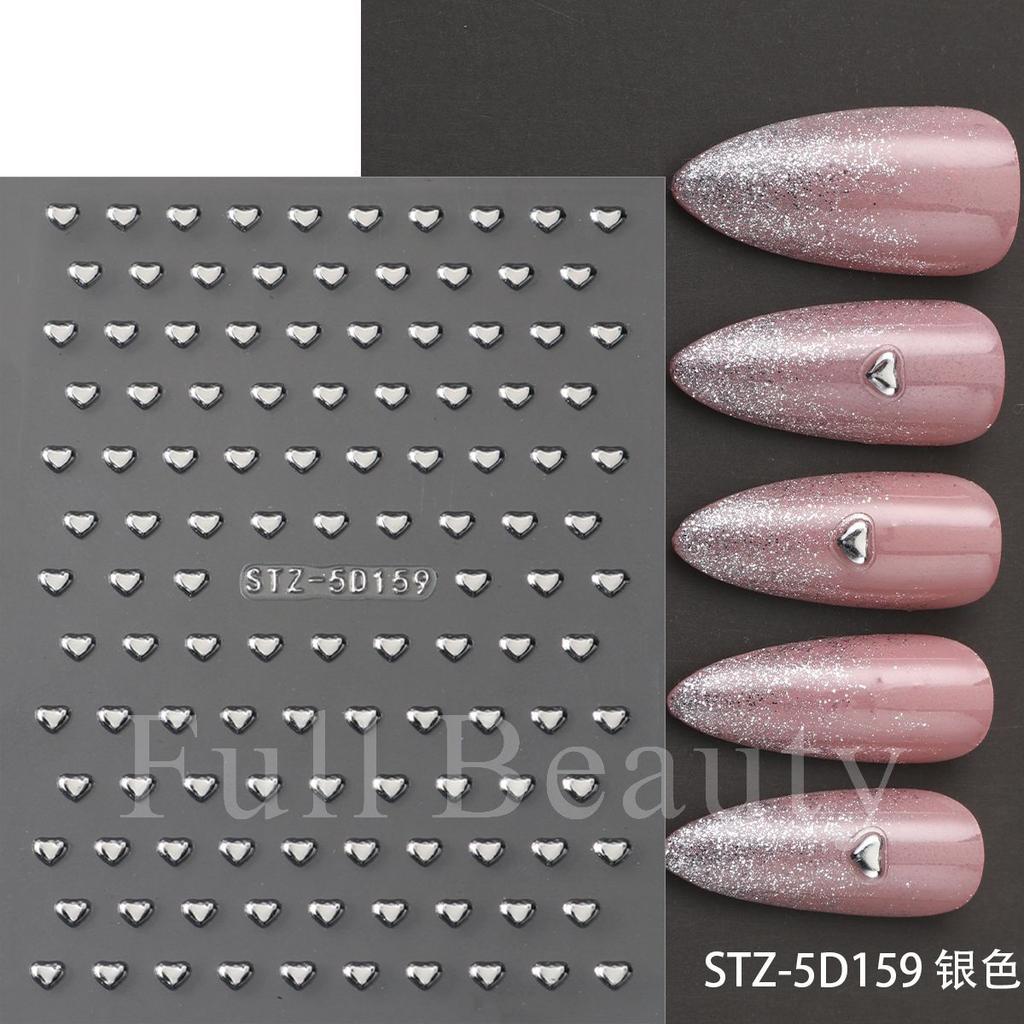 5D New Embossed Nail Art Sticker Valentine's Day Romantic Love Heart Nail Art Sticker
