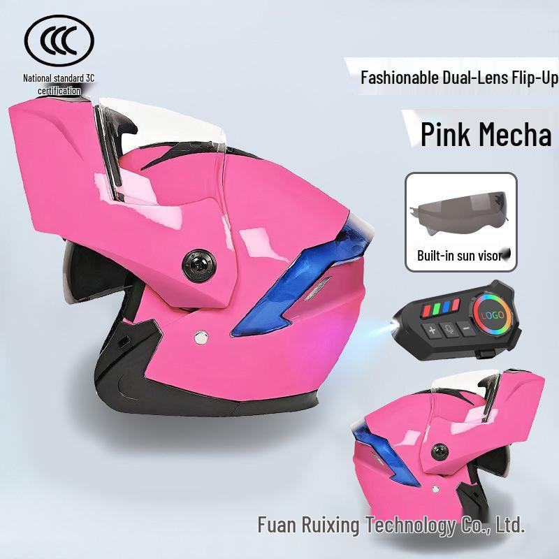 

Bluetooth Headset Double Visor Flip-up Motorcycle Helmet with 3C Certification for Electric Riding