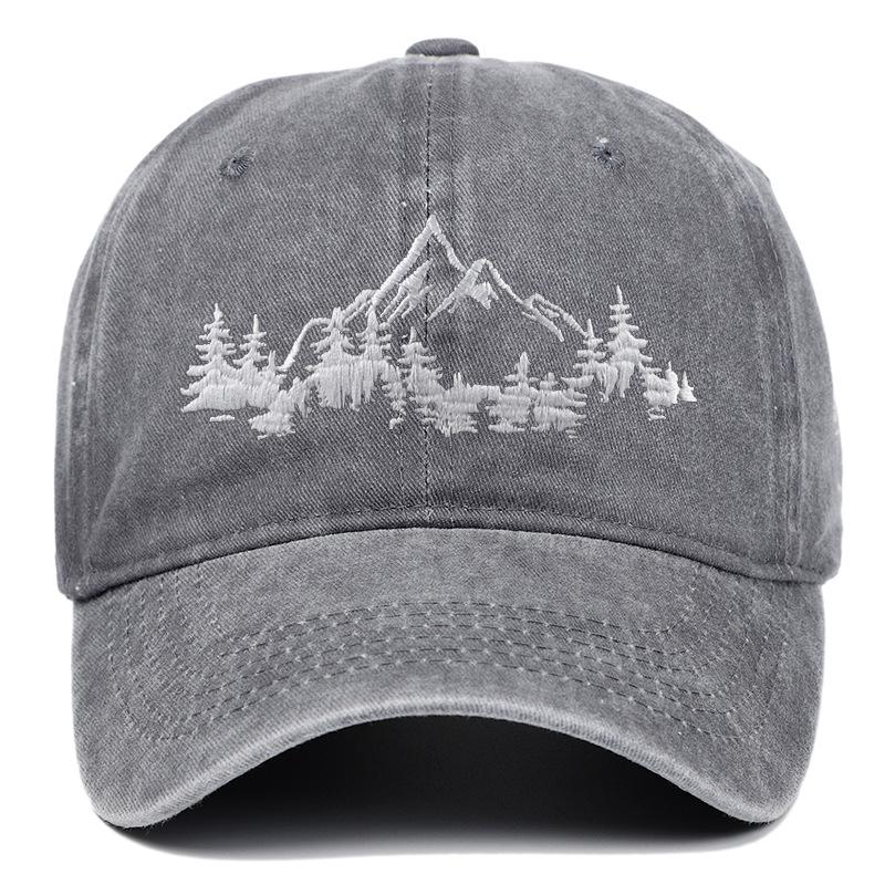 TEMU Mountain Forest Embroidered Flat Cap: Men s Outdoor Hiking Fishing Hat, Women s Baseball Cap One Size