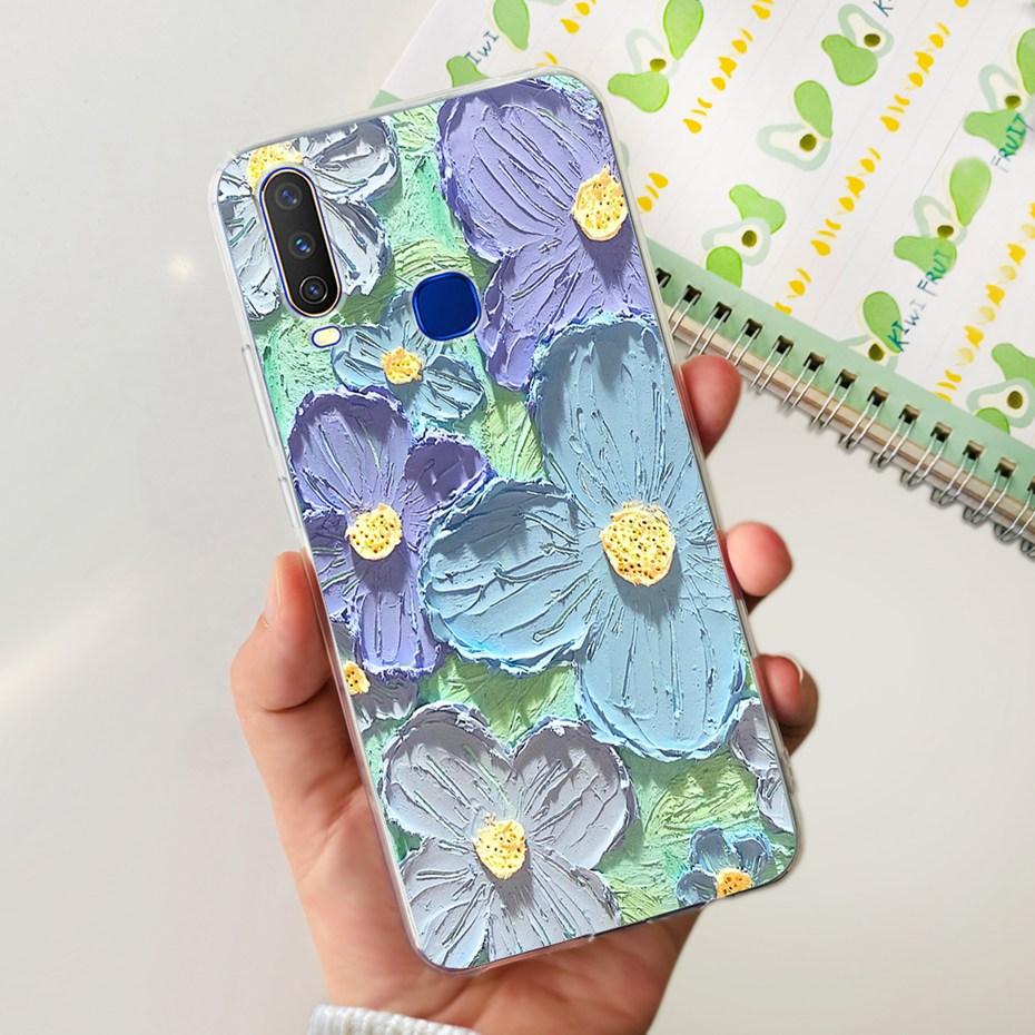 For Vivo Y12 1904 1940 Phone Case Fashion Butterfly Painted Soft Silicone TPU Cover For Vivo Y17 Y15 Y12 1902 1901 Bumper