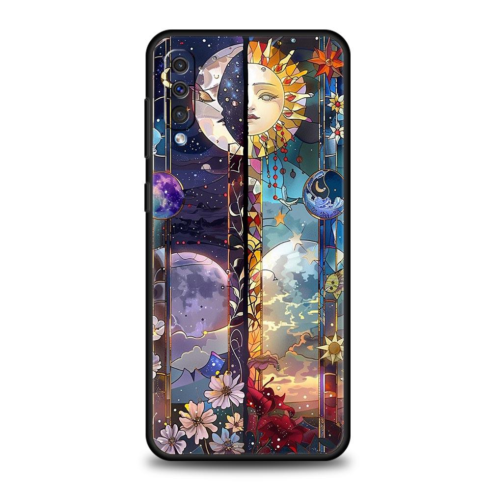 

Beautiful Sun Moon Glass Phone Case for Samsung Galaxy A56 A36 A26 A16 A34 A24 A42 A22 A20 A12 A40 A30 A10 Soft TPU Cover Shell Samsung A56