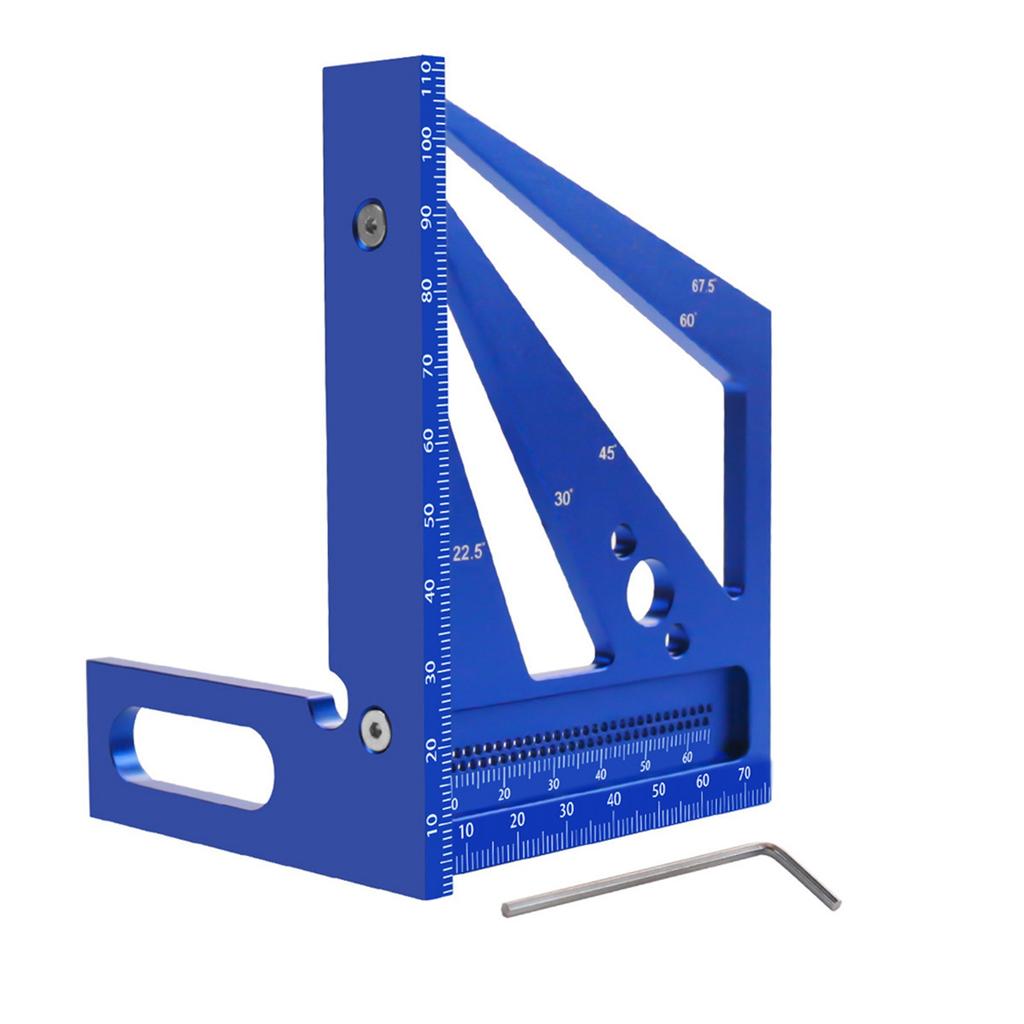 Upgrade Holzbearbeitungs-Messlineal Metrisch Zoll 3D Mehrwinkel-Aluminiumlegierung 22,5 30 45 60 67,5 90 Grad Winkelquadrat