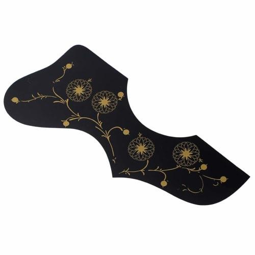 Self-Adhesive Folk Guitar Pickguard Accessories Pickguard Scratch Plate for Acoustic Guitar Bass Violin Black and White Pattern (Black Pattern)