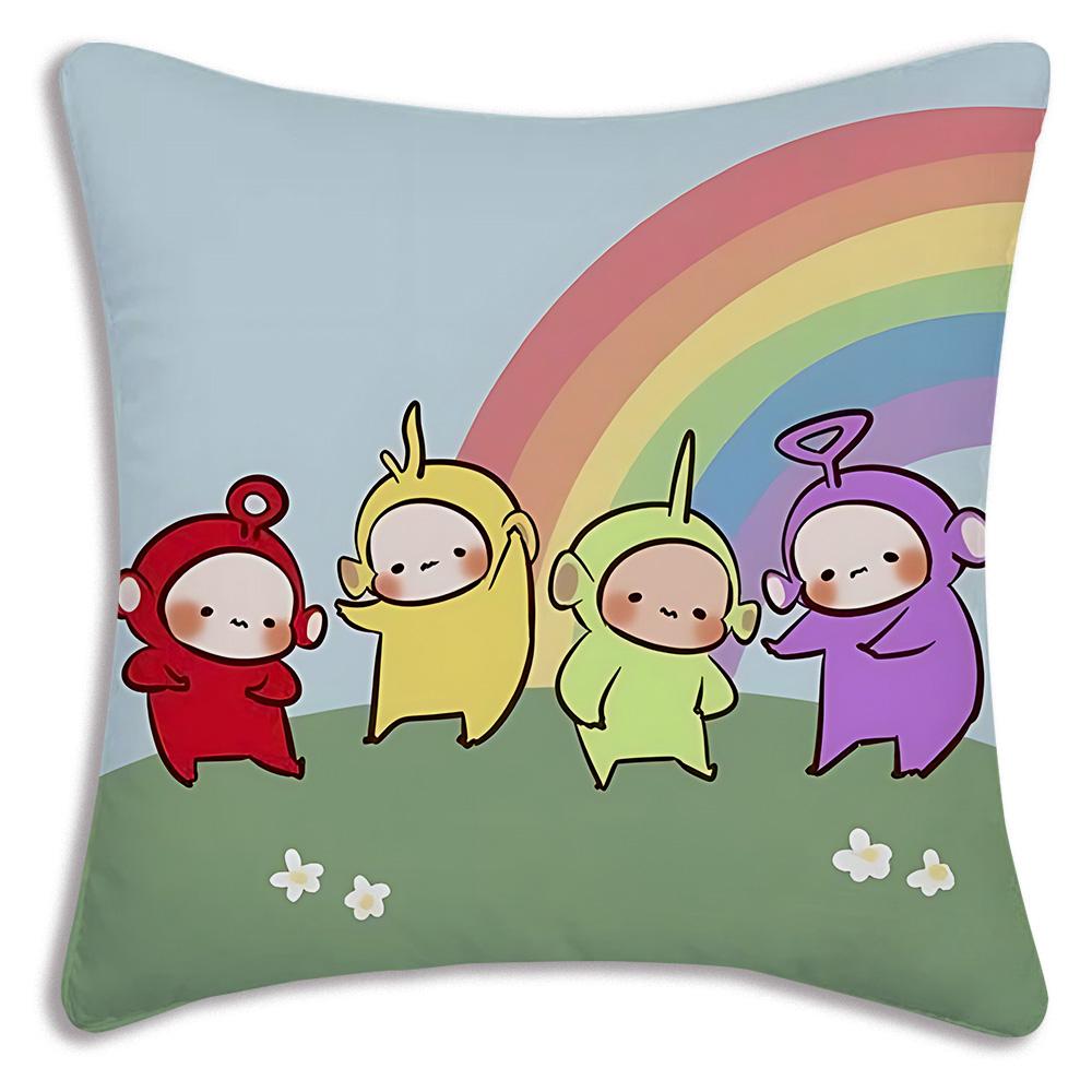 Cute Cartoon For Teletubbiess Pillow Covers Cartoon Sofa Decorative Home Double-sided Printing Short Plush Cute Cushion Cover