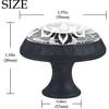4-Pc Round Drawer Pulls and Knobs,Handles for Cabinets and Drawers,Black White Floral Flower Closet Door Knobs
