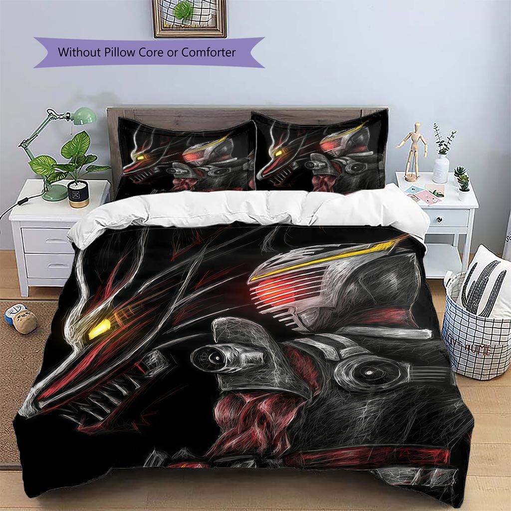 Rider CharactersPattern Bedding Quilt Set Home Decoration Gift (1 * duvet cover + 2 * pillowcase without core)