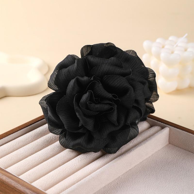 

Тканевый цветок розы клипса для волос на затылок прическа пучок клипса акула фото клипса для волос аксессуар для волос 11cm чёрный