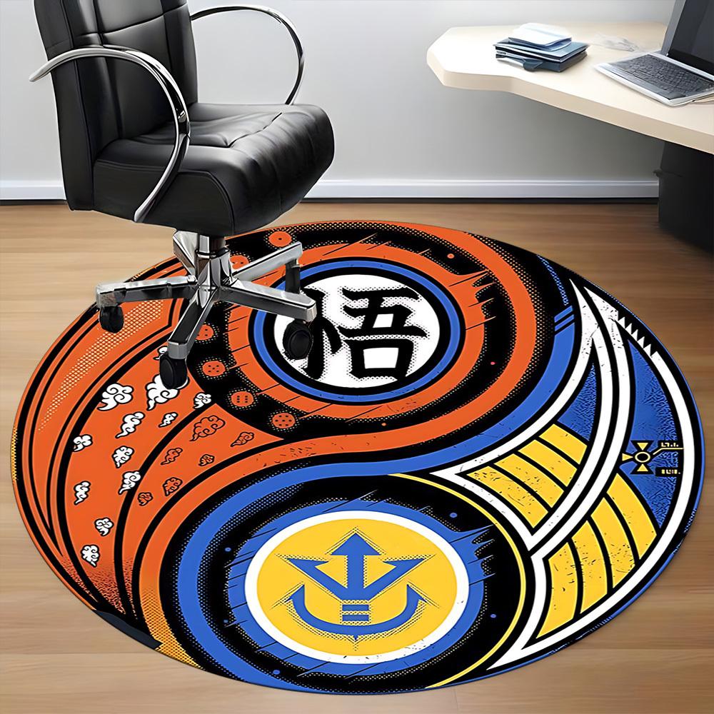 1pc Dragon Ball YinYang Symbols Office Round Area Rug, Indoor Mat Suitable For Office,Bedroom Living Room Home Decor, Room Deco a0926