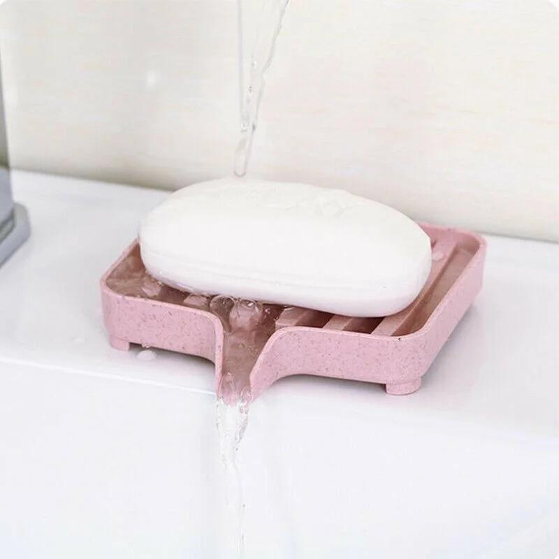 Porte-savon à ventouse pour salle de bain douche portable porte-savon feuille silicone plateau éponge pour accessoires de cuisine salle de bain