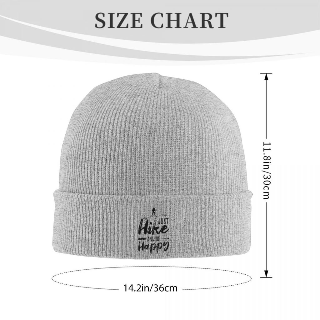 Hiker Hike More Worry Less Warm Knitted Cap Fashion Bonnet Hat Autumn Winter Outdoor Beanies Hats for Unisex Adult