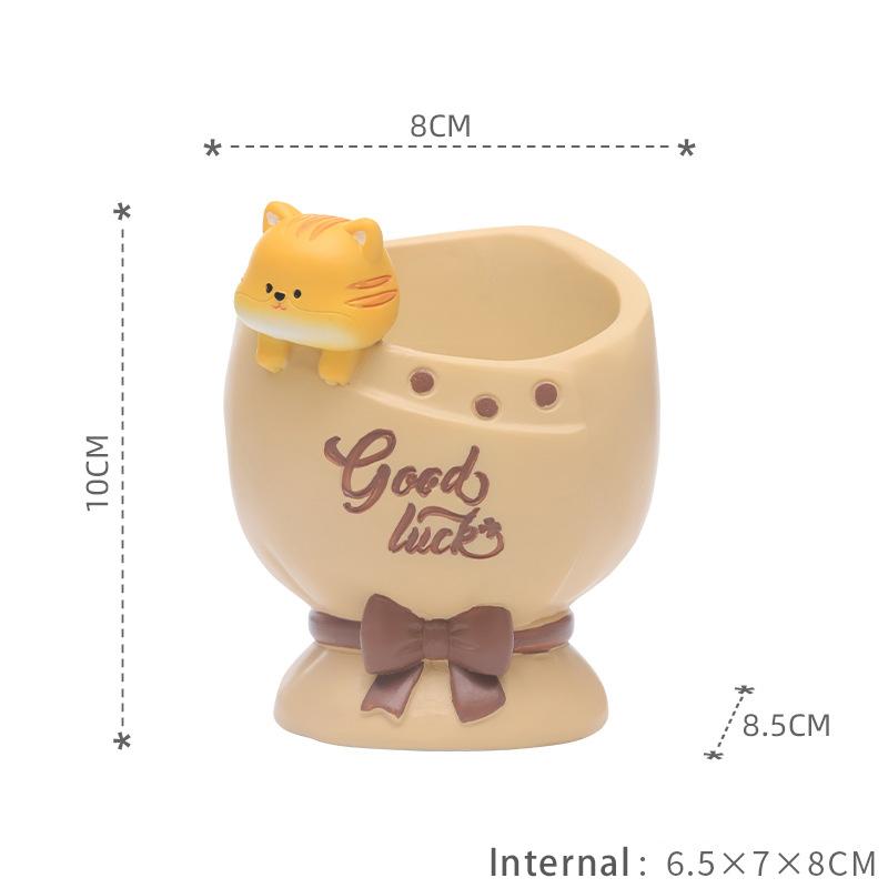 Cartoon Fleischigkeit Blumentopf Vase Harz Gartenbau Desktop Niedliches Tier Fensterbank Gartendekoration Originalität Einfaches Geschenk