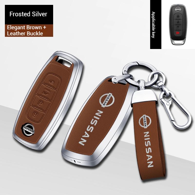 Car Zinc Alloy Key Case Key Bag Car Metal Key Shell For Nissan X-Trail Tiida Teana Juke Leaf Micra Almera Qashqai Sentra Serena