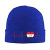 Iraq Flag Heartbeat EKG Knitted Hat for Women Unisex Beanies Winter Hat  Warm Melon Cap