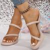 Fashion Women's Concise Super High Heel Sandals  Women Transparent Square Heel Round Toe PVC Slippers Summer Plus Size Platform Slides