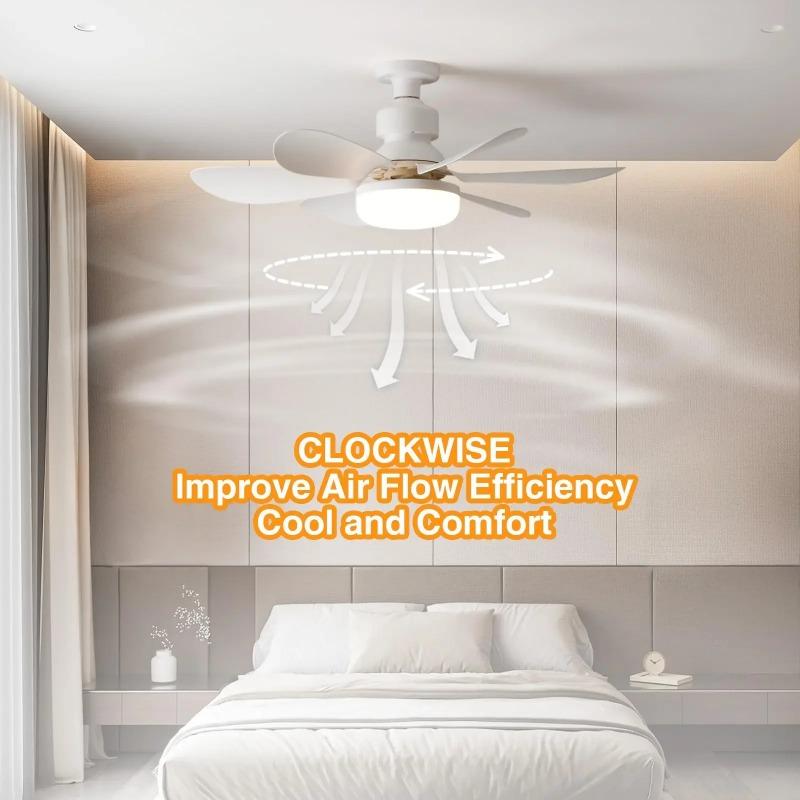 Ventilatore da soffitto da 40 W con telecomando, luce LED E27 per soggiorno, studio, uso domestico, 85-265 V