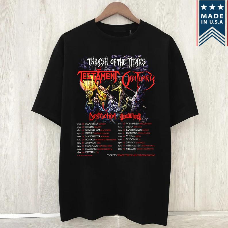 

TESTAMENT EU UK Тур С Obituary Thrash Футболка The Titan Полный Размер S-5XL Унисекс Футболка XXXXL