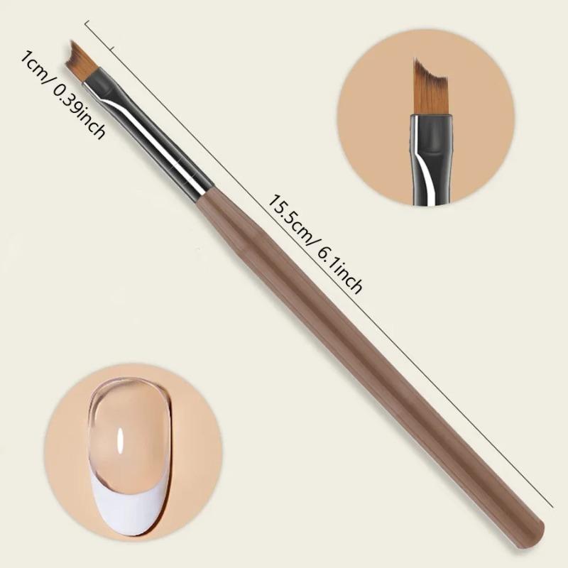 9-Piece Nail Art Brush Set with Fine Detailing Tips - Professional Gel & Acrylic Painting Kit with Ergonomic Brown Handles