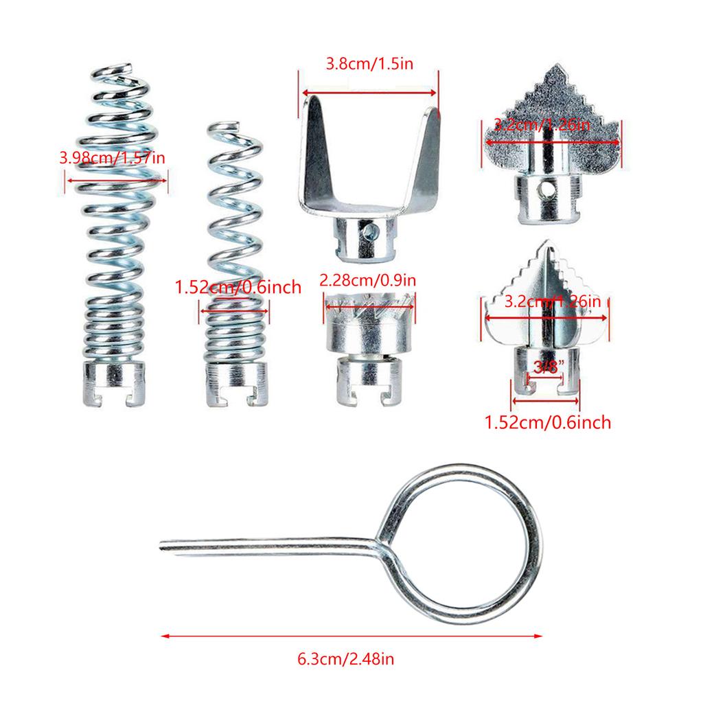 7-delt Avløpsrenser Kombinasjon Kutterhode Rørrengjøringsverktøysett For Effektiv Avløpsåpning På Kjøkken Bad