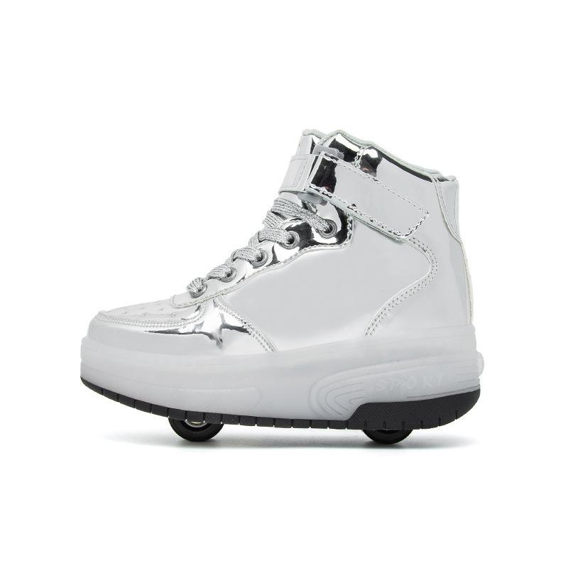 New charging luminous shoes single and double wheel skates runaway shoes children's casual shoes fashion wheel shoes