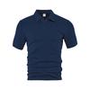 Men Short Sleeve Polo Shirt Geometric Jacquard Texture Casual Top