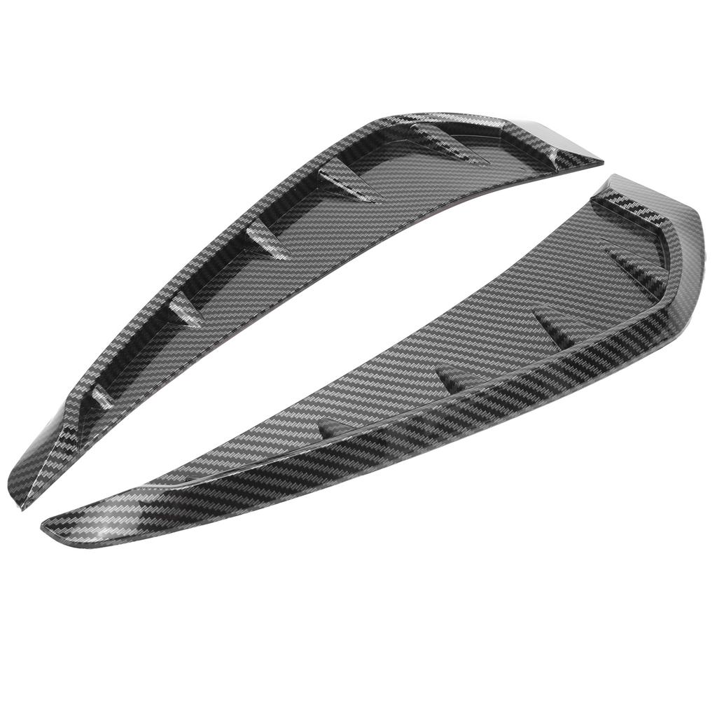 2Pcs Fender Vent Air Wing Cover Trim Black Carbon Pattern PU Rubber Board Car Universal