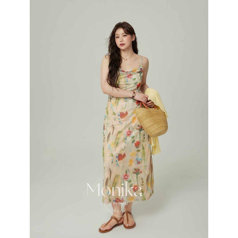 mm Plus Size Sling Women s Summer Slim Fit Skirt Mesh Broken flowers XL